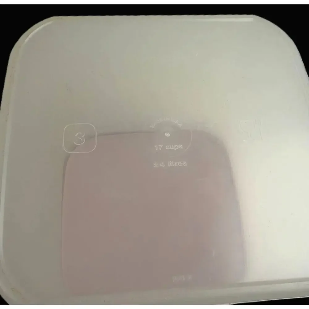 Tupperware VTG Modular Mates Square #3 & Oval #3 Pink Lid Dry Food Container Set